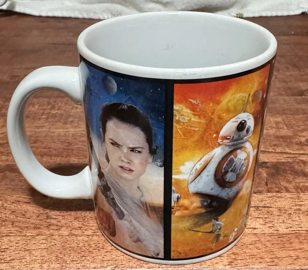Star Wars Coffee Tea Mug Cup Lucas Film Ltd Rey BB-8 Finn Poe Chewbacca 12oz
